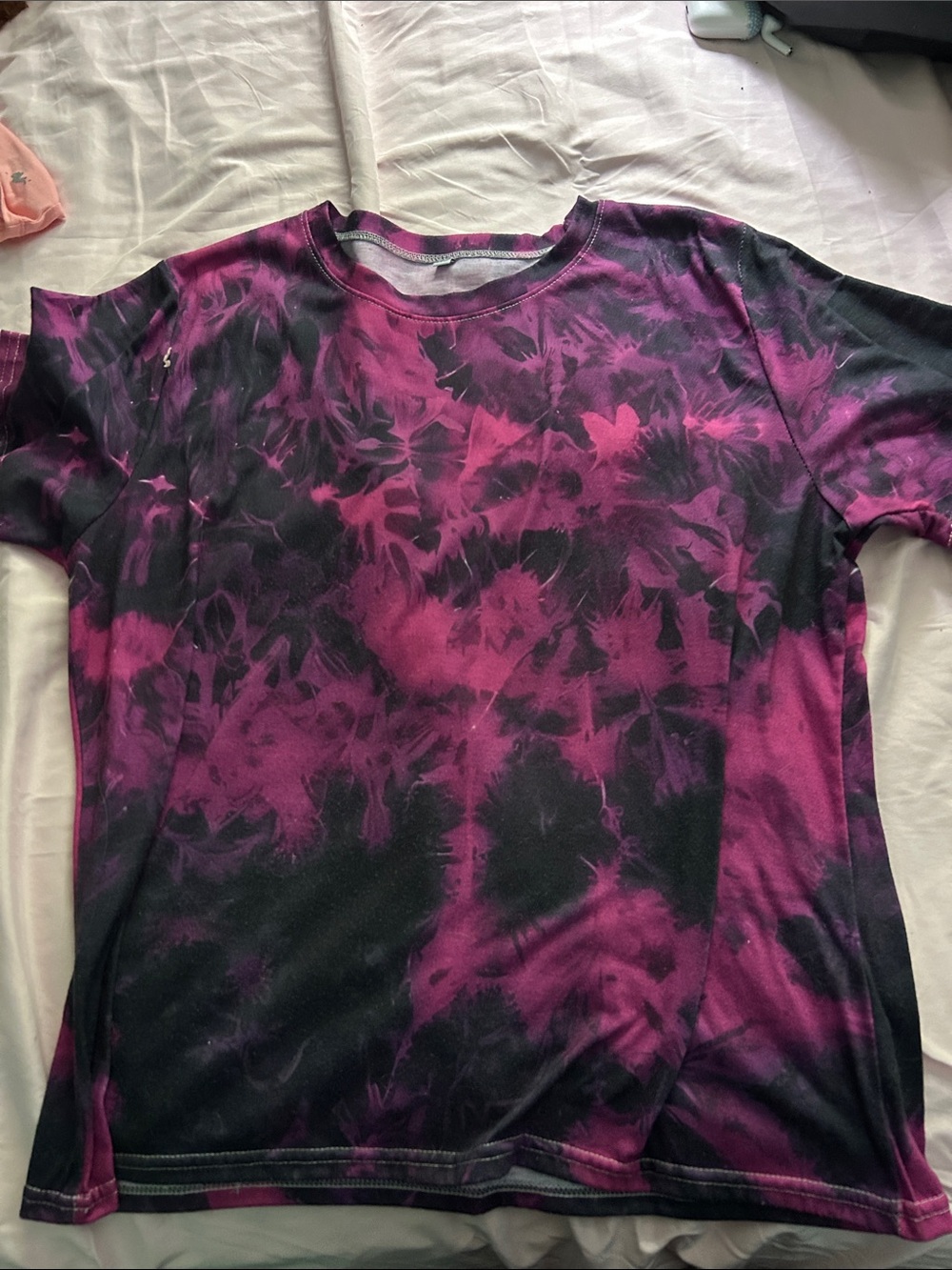 Tie-Dye Short Sleeve Tee in Purple and Black - Women